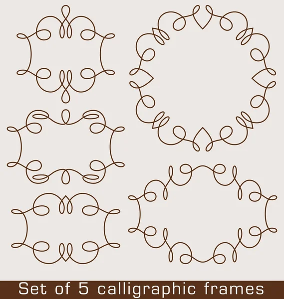 5 kalligrafische beelden — Stockvector