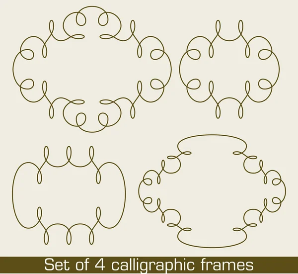 4 kalligrafische frames — Stockvector