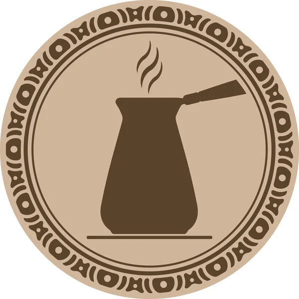 Koffie Turk in ronde frame — Stockvector