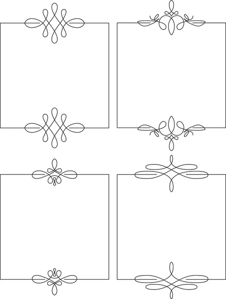 Set van vier kalligrafische frames — Stockvector