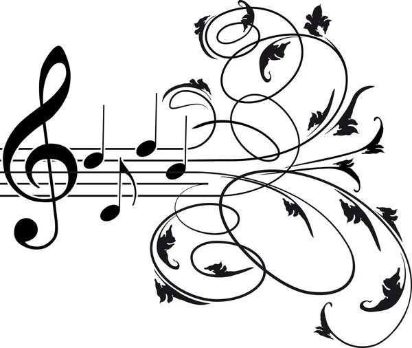 Clave agudos y notas musicales — Vector de stock