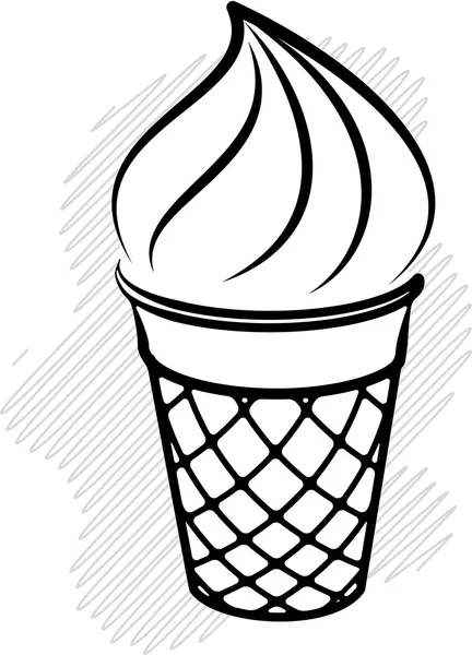 Black and white Ice cream — Stock Vector