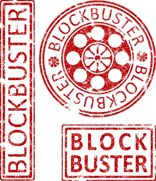 Blockbuster timbri ruber . — Vettoriale Stock