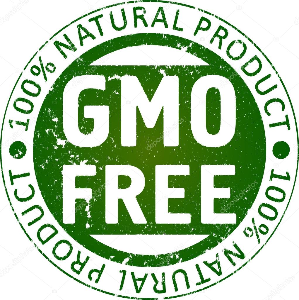 GMO free rubber stamp.