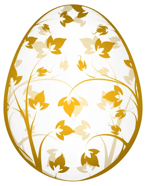 Oeuf de Pâques avec motif floral — Image vectorielle