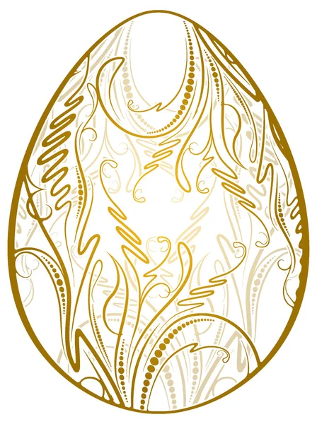 Easter egg met gouden patroon — Stockvector