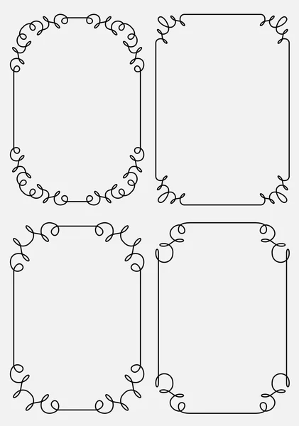 Set van vier kalligrafische frames — Stockvector