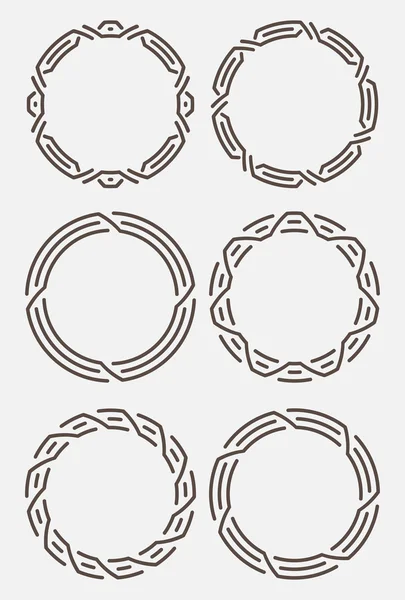 Six cadres ronds intéressants . — Image vectorielle