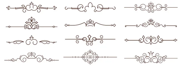 Set de docenas de divisores de texto decorativos . — Vector de stock