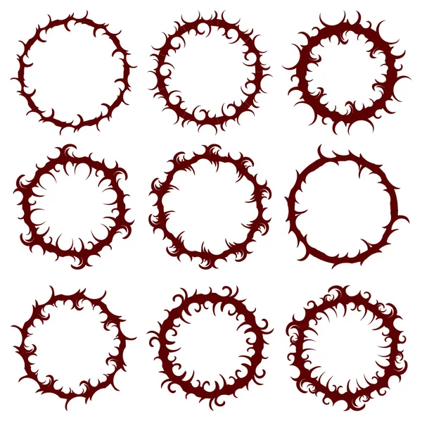 Набор из девяти агрессивных круглых кадров . — стоковый вектор