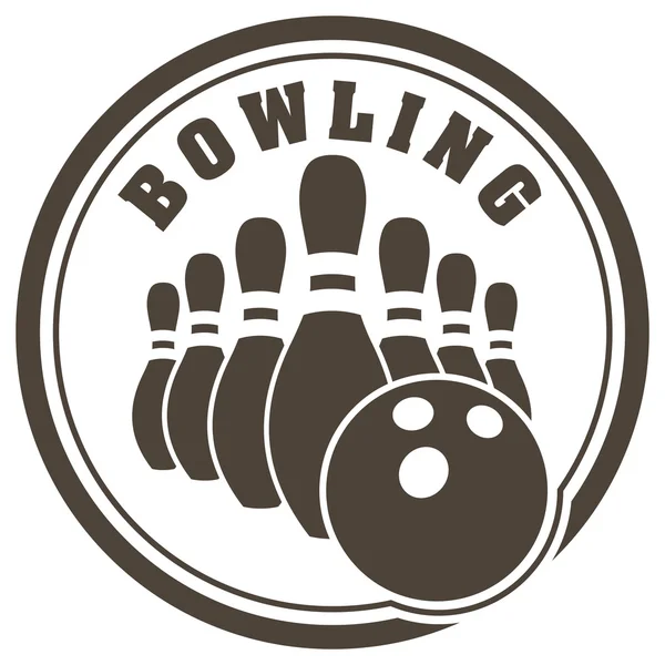 Bowling conception timbre en caoutchouc — Image vectorielle