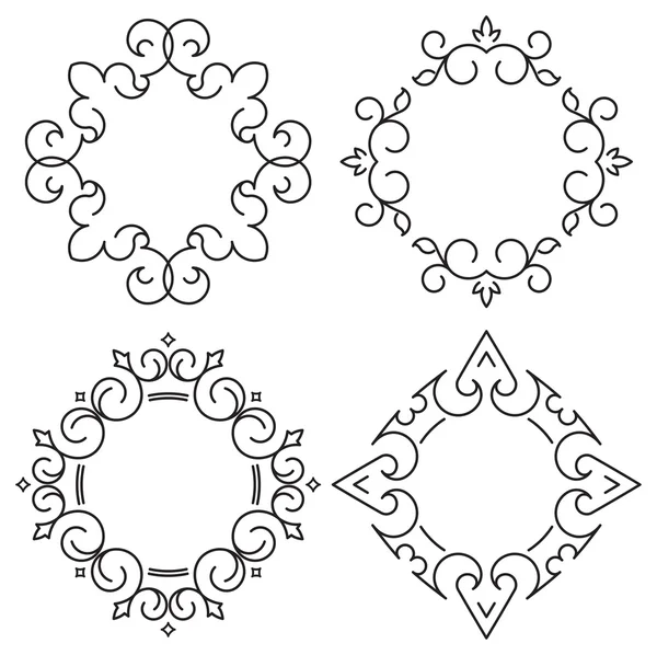 Conjunto de 4 marcos caligráficos — Archivo Imágenes Vectoriales