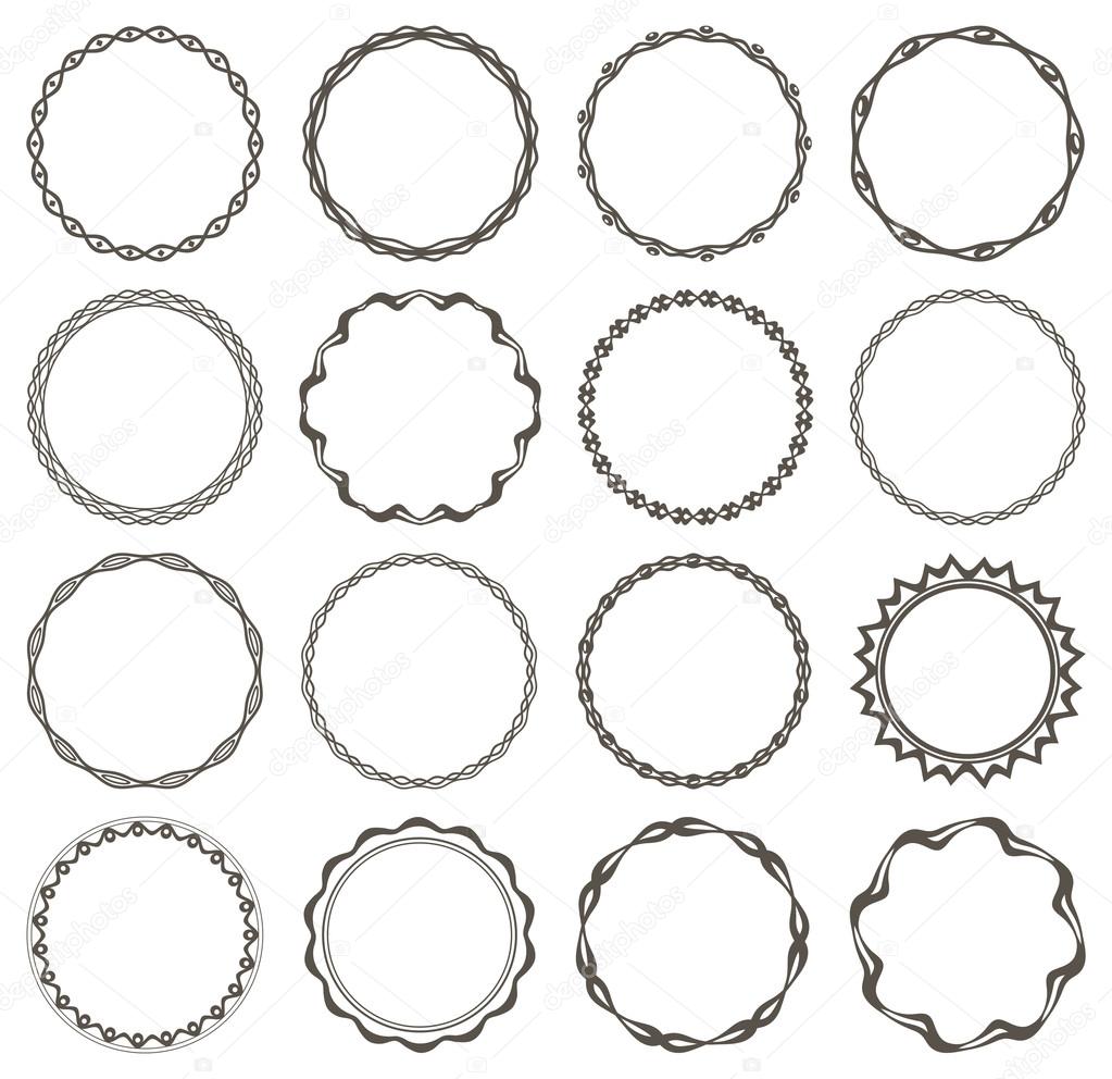 Set of 16 simple round frames.