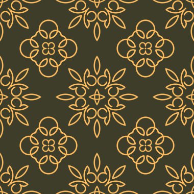 Kaligrafi Dikişsiz desen zengin dekore