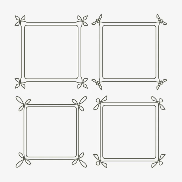 Set aus vier dekorativen Rahmen — Stockvektor