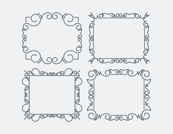4 decorative calligraphic frames.