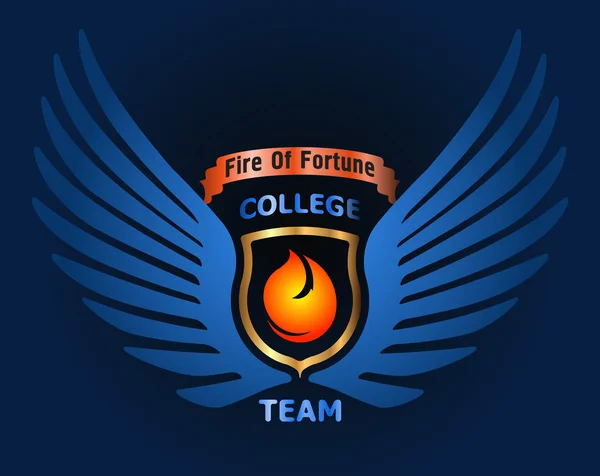 Fire of fortune College team — Stock Vector