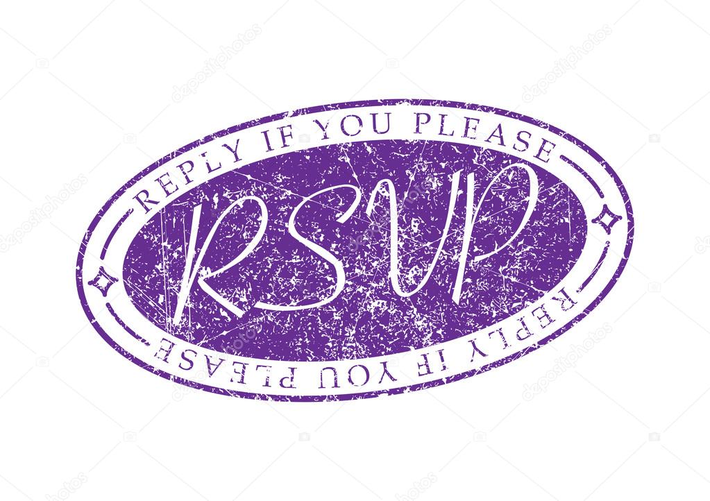 RSVP rubber stamp.