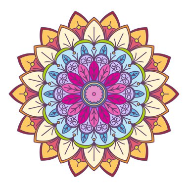 Soyut renkli yuvarlak dantel tasarım