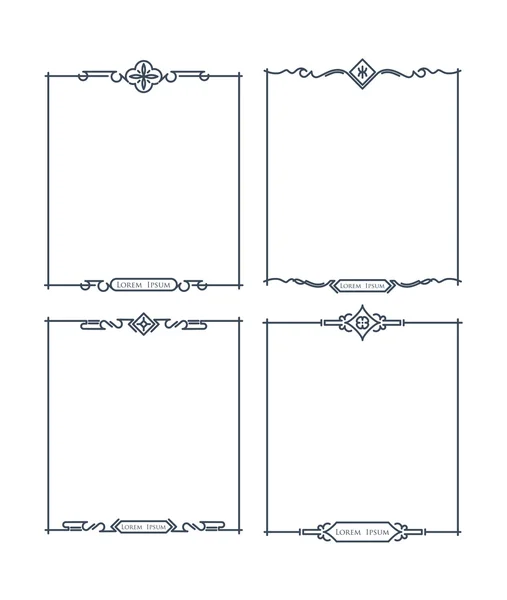 Marcos caligráficos decorativos — Archivo Imágenes Vectoriales