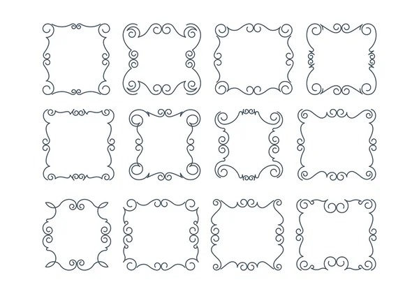 Набор богато декорированных рам . — стоковый вектор