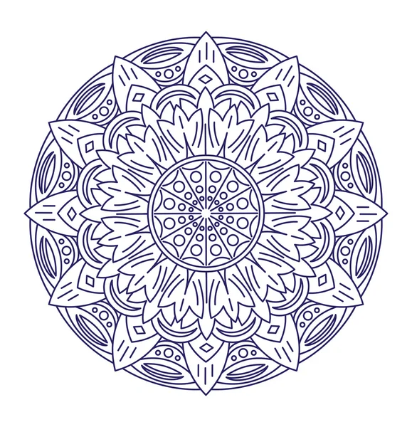 Diseño de encaje redondo - mandala , — Archivo Imágenes Vectoriales