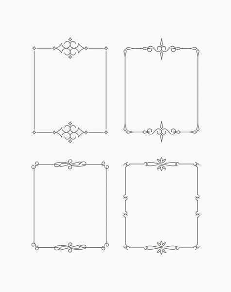 Decorative frames in mono line style — Stock Vector