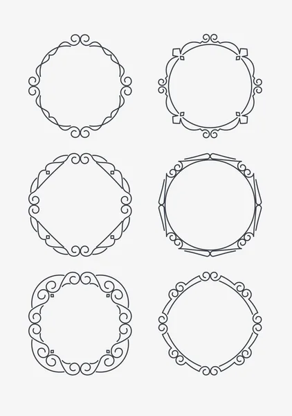 Cadres ronds calligraphiques décorés . — Image vectorielle