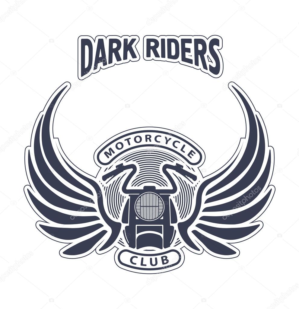 Dark riders motorcycle club design for emblem or logo