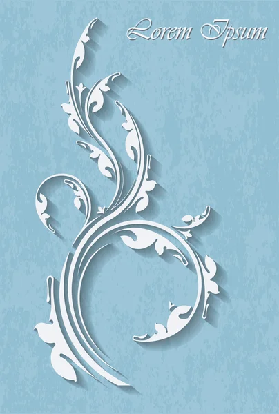 Branche florale sur fond turquoise — Image vectorielle
