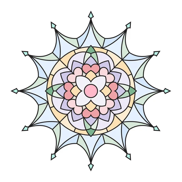 Yuvarlak dantel mandala — Stok Vektör