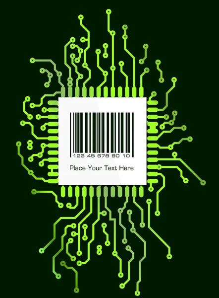 Barcode label on PCB board — Stock Vector