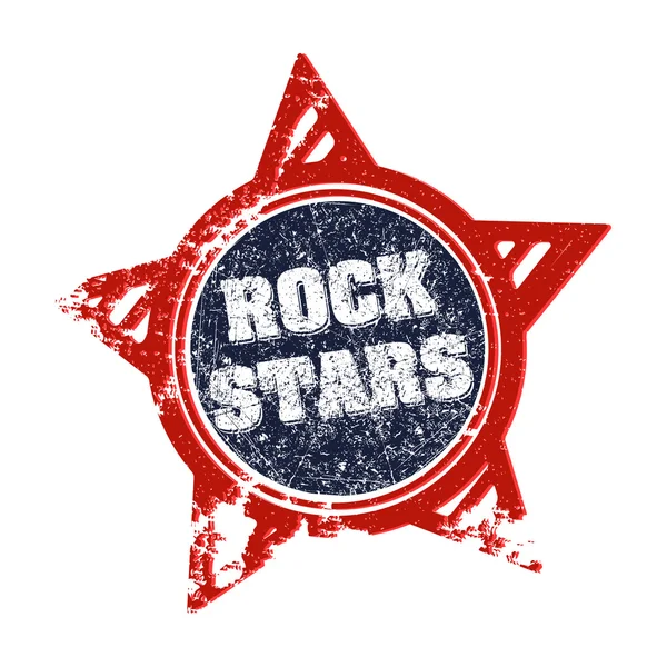 Estrelas de rock em estilo de selo de borracha . — Vetor de Stock