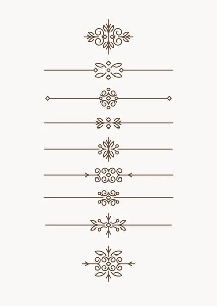 Set of decorative text dividers — Stock Vector