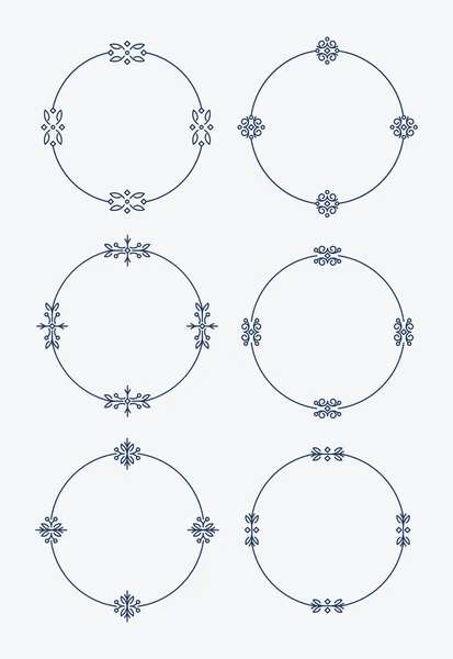 Комплект круглых декоративных рам — стоковый вектор