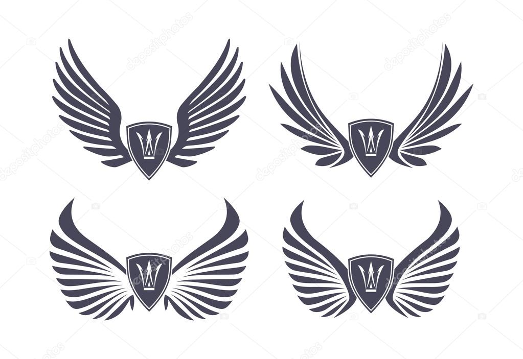 Set of decorative wings