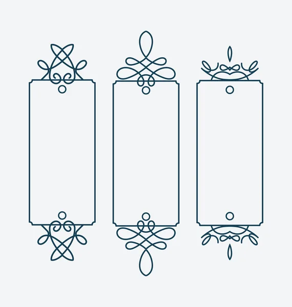 Cadres verticaux ou étiquettes décoratives . — Image vectorielle
