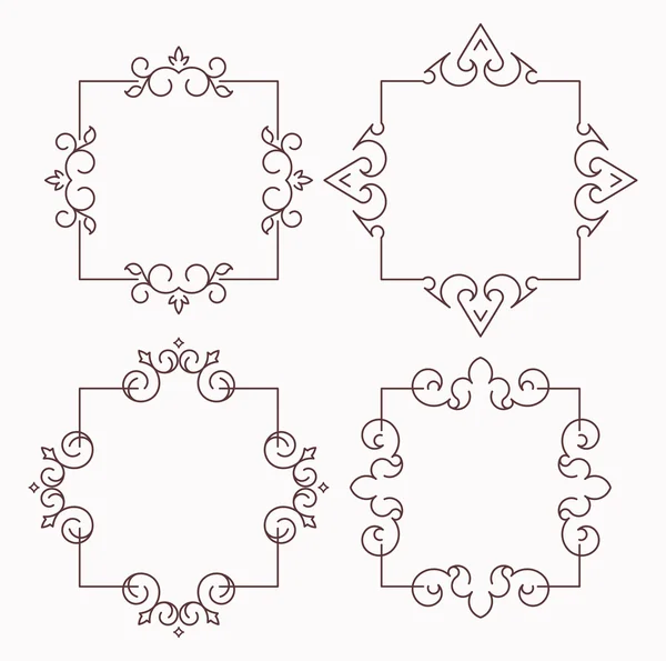 Conjunto de marcos caligráficos — Archivo Imágenes Vectoriales