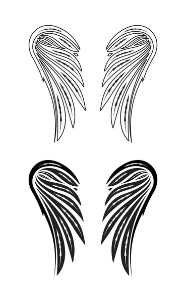 Dois pares de asas de anjo . — Vetor de Stock
