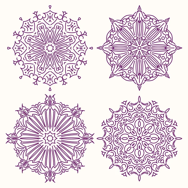 Lace round decors — Stock Vector