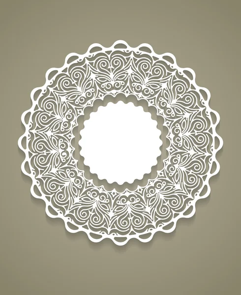 Circle lace ornament — Stock Vector