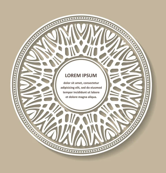 Circle lace ornament — Stock Vector