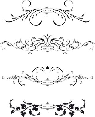 çiçekli metin Bölücüler ile kopya alanlarda