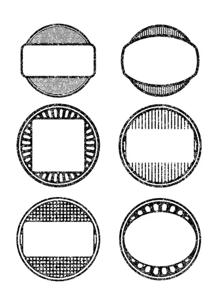 Set of unusual templates for rubber stamps. — Stock Vector