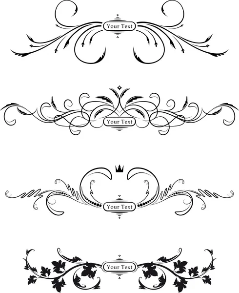 Separadores de texto floral con espacios de copia — Vector de stock