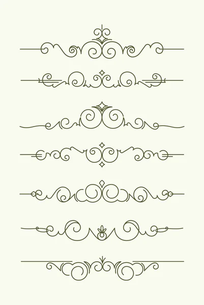 Divisores de texto decorativos . — Vector de stock