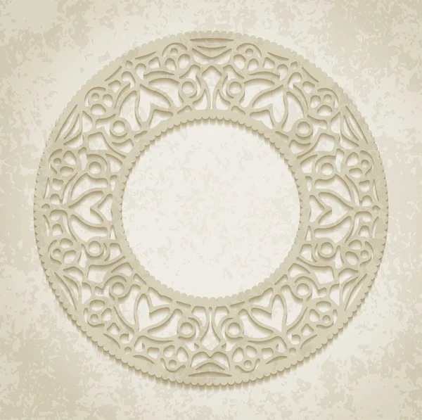 Round ornamental geometric doily pattern — Stock Vector