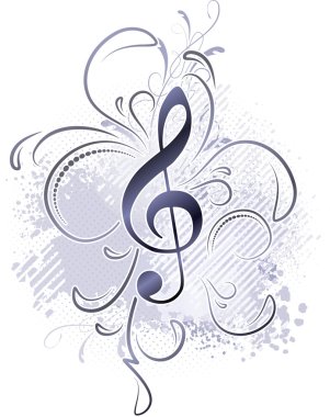 musical background with a treble clef clipart