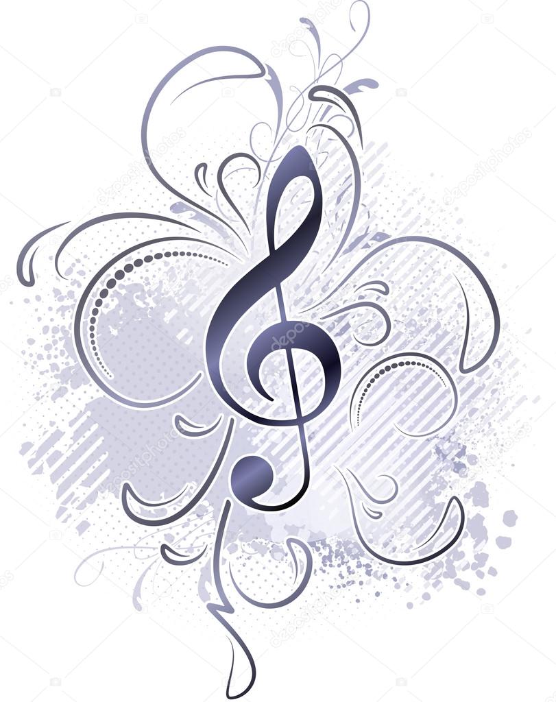 musical background with a treble clef