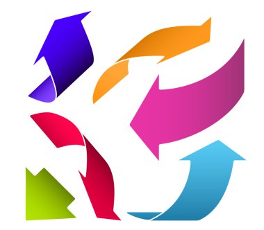 renkli oklar Icons set.